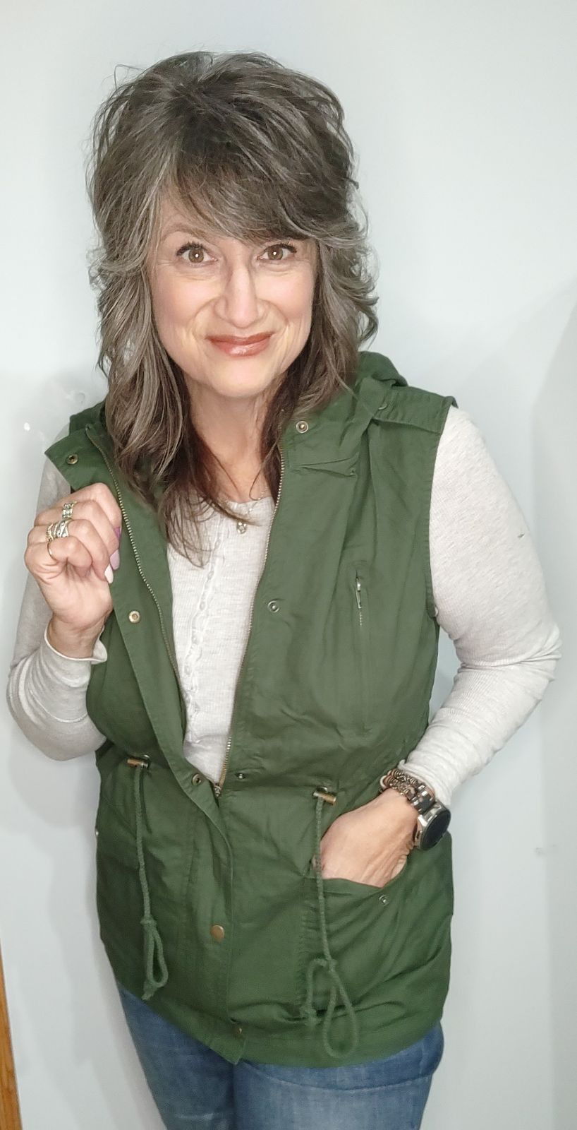 Green Military Hoodie Vest The Magnolia Cottage Boutique