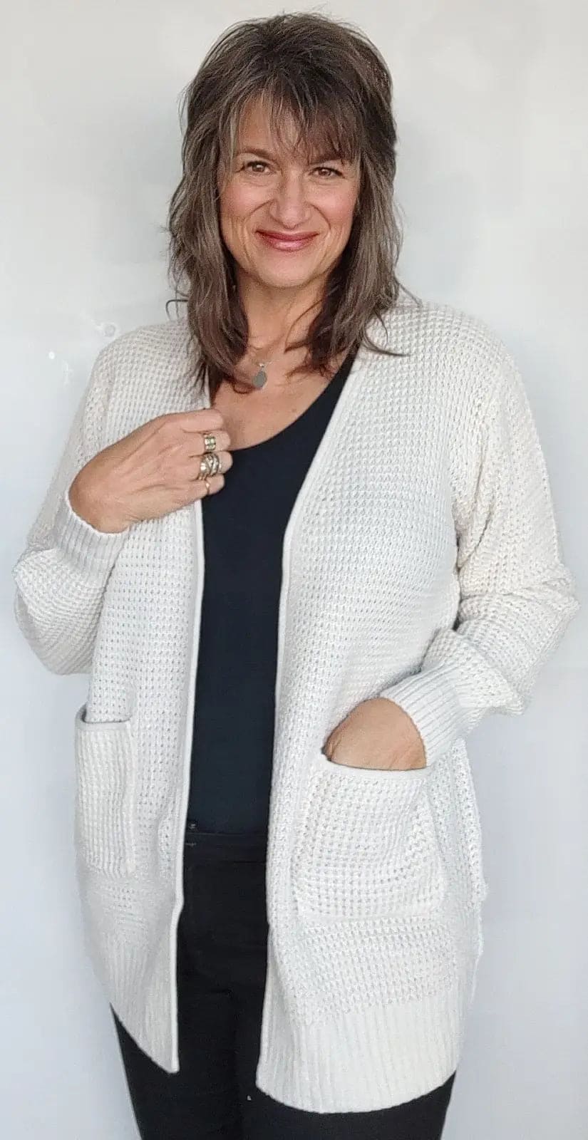 Ivory Open Front Cardigan The Magnolia Cottage Boutique