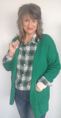 Forest Waffle Open Cardigan The Magnolia Cottage Boutique