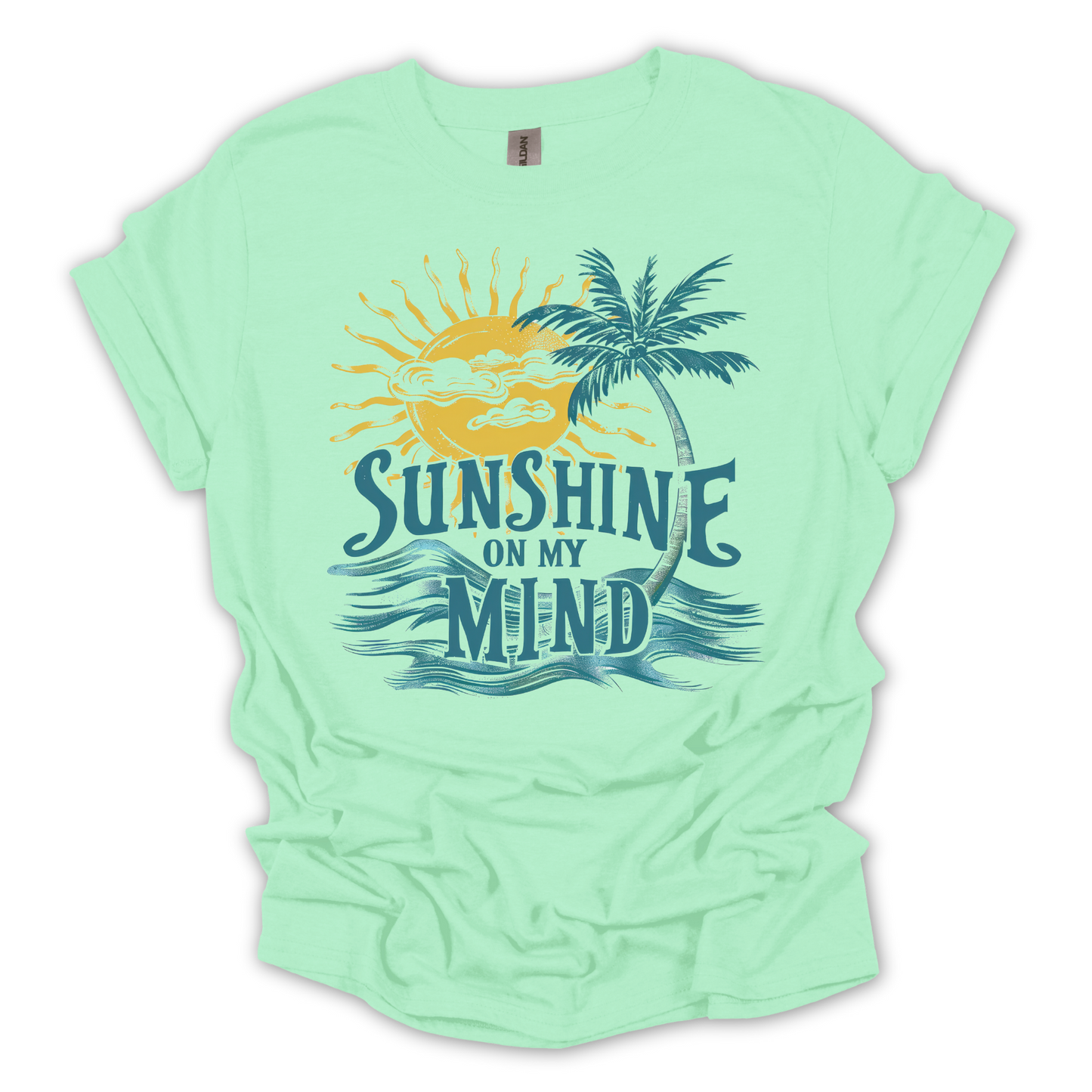 Sunshine on my mind graphic tee shirt