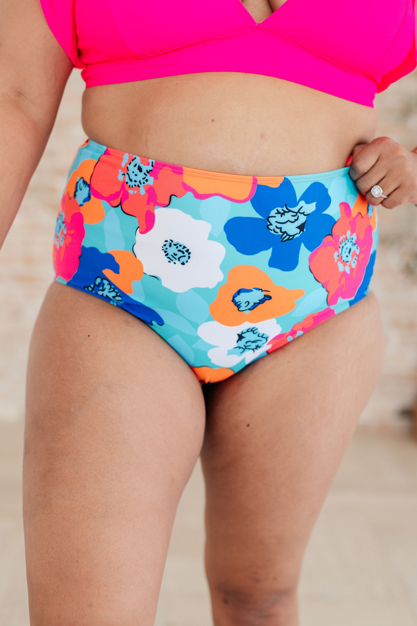 Panama Floral Print High Waisted Swim Bottoms Ave Shops