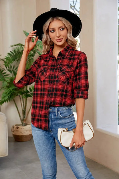 Women's Long Sleeve Shirt | Plaid Shirt | Women's Online Shirts | 