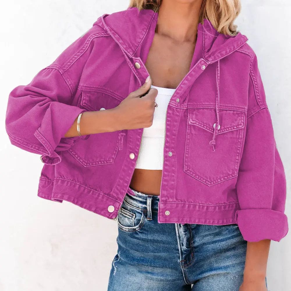 Women s Denim Hooded Denim Jacket Magnolia Cottage Boutique The Magnolia Cottage Boutique