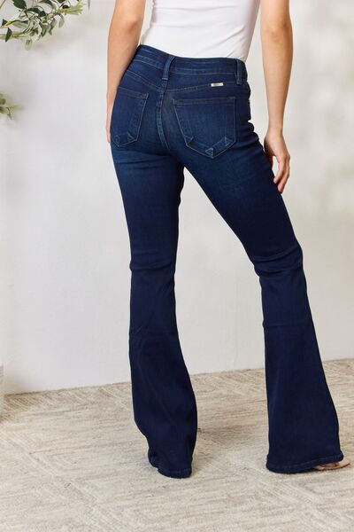 Kancan Full Size Mid Rise Flare Jeans Trendsi