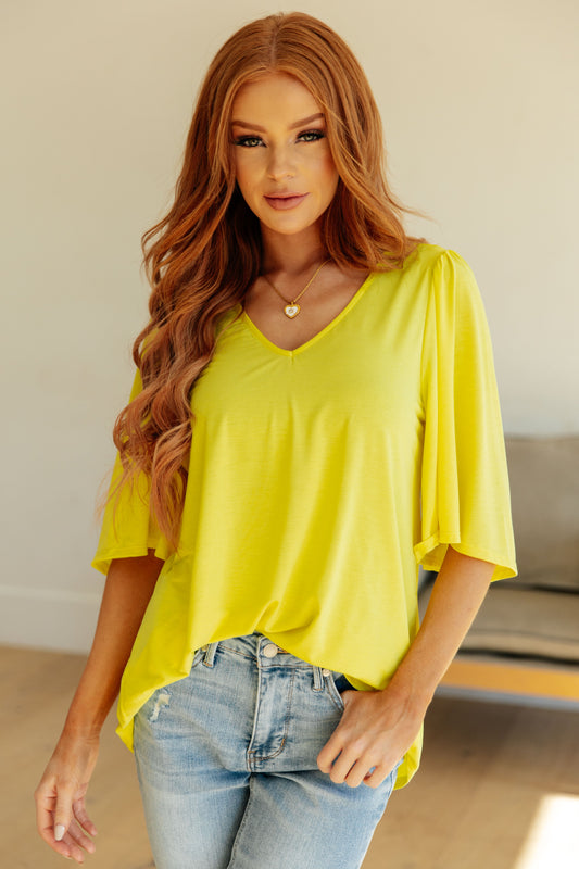 Cali Blouse in Neon Yellow Ave Shops