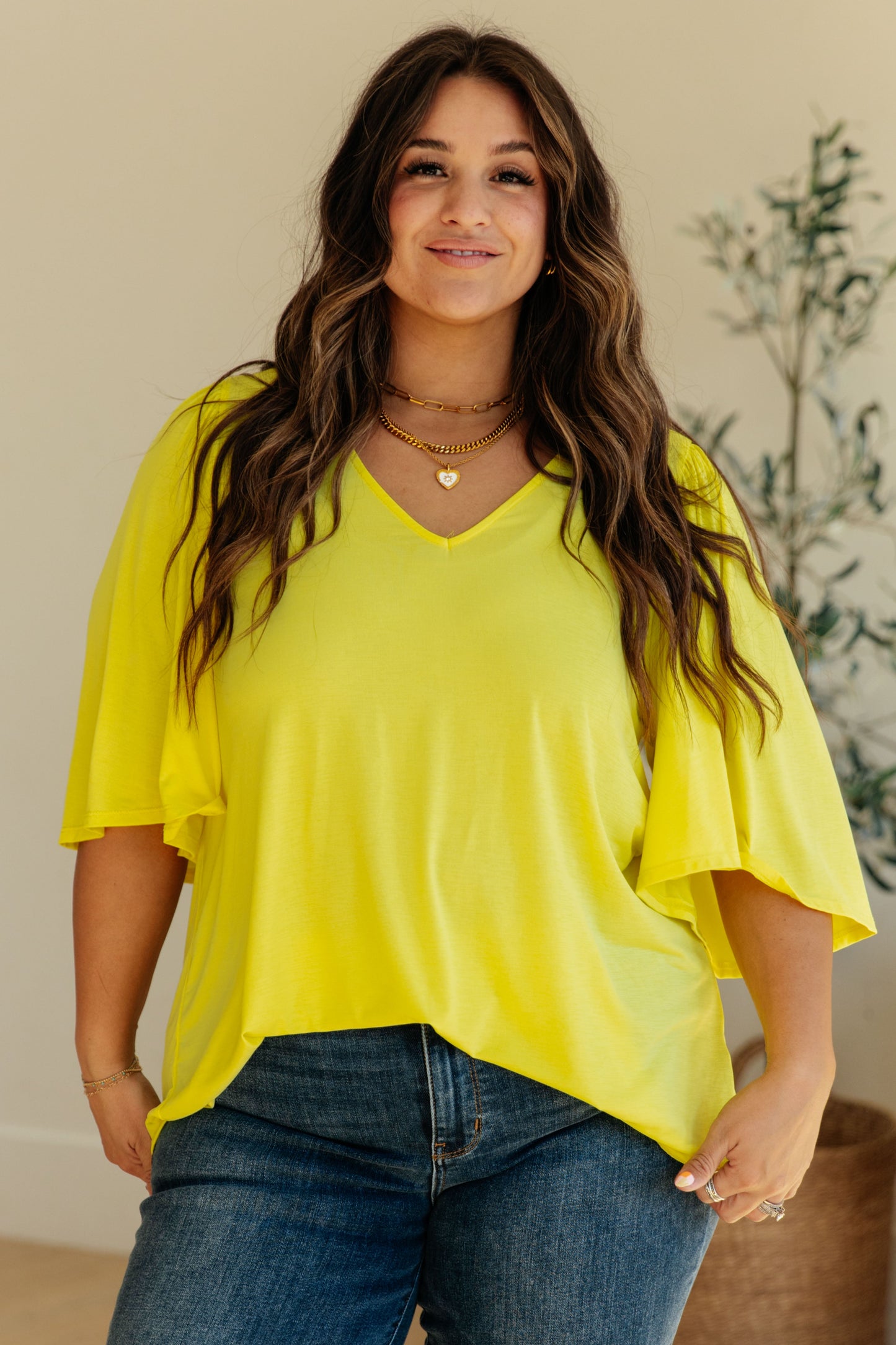 Cali Blouse in Neon Yellow Ave Shops