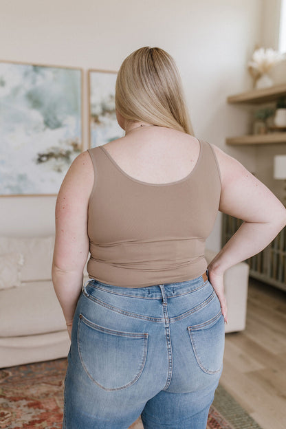 Carefree Seamless Reversible Tank in Light Mocha Ave Shops