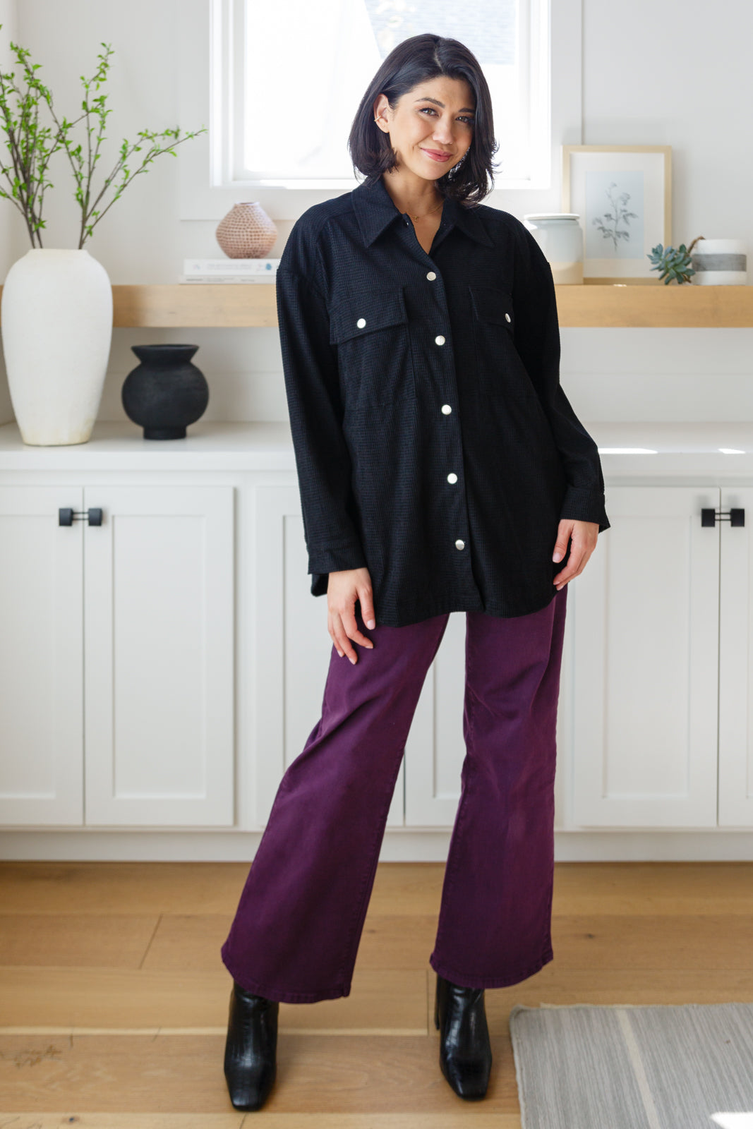 Petunia High Rise Wide Leg Jeans in Plum Ave Shops