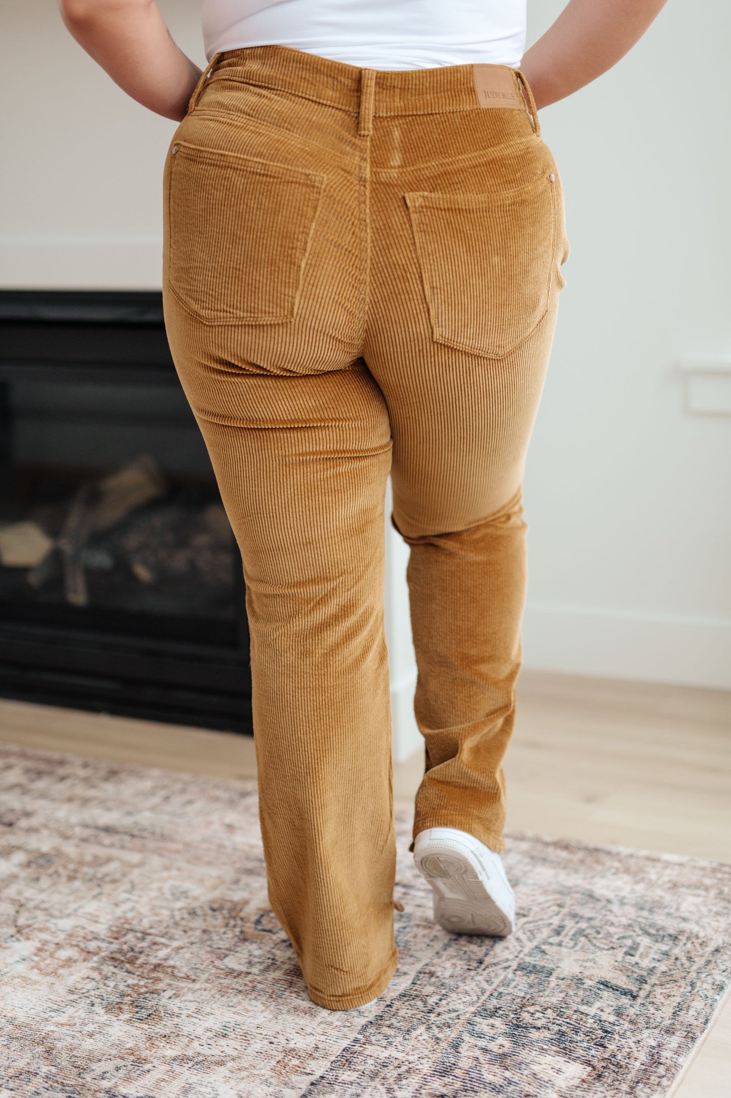 Cordelia Bootcut Corduroy Pants in Camel Ave Shops