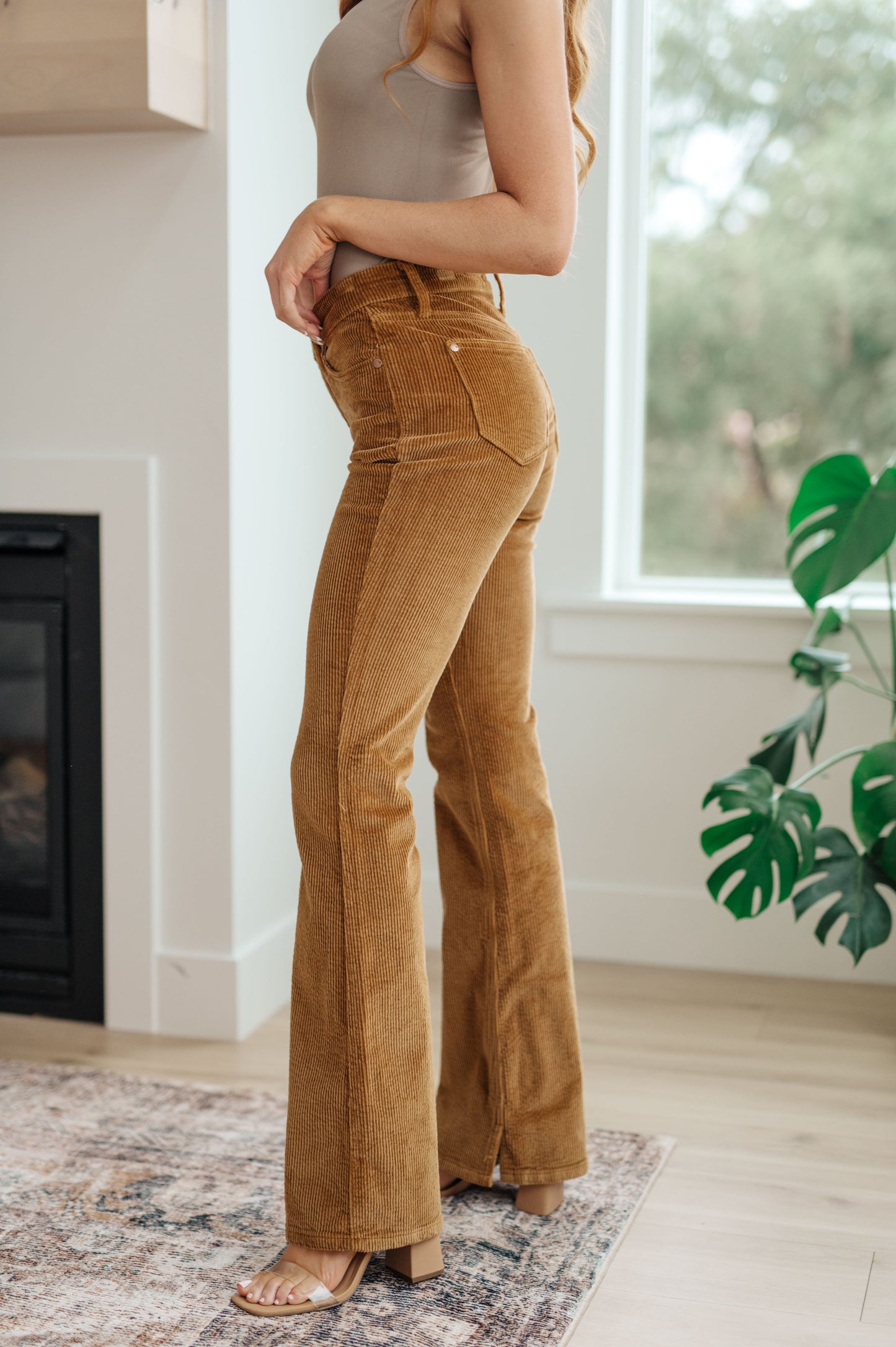 Cordelia Bootcut Corduroy Pants in Camel Ave Shops