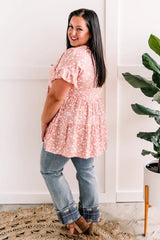 Tiered Baby Doll Blouse In Everything's Rosy American Boutique Drop Ship