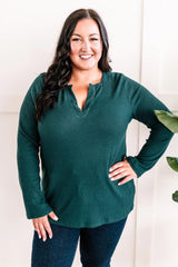 Cashmere Soft Long Sleeve Top In Hunter Green American Boutique Drop Ship