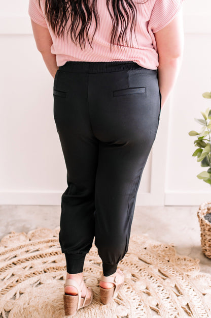 3.4 Chic Jogger Pant With Pockets In Black Onyx American Boutique Drop Ship