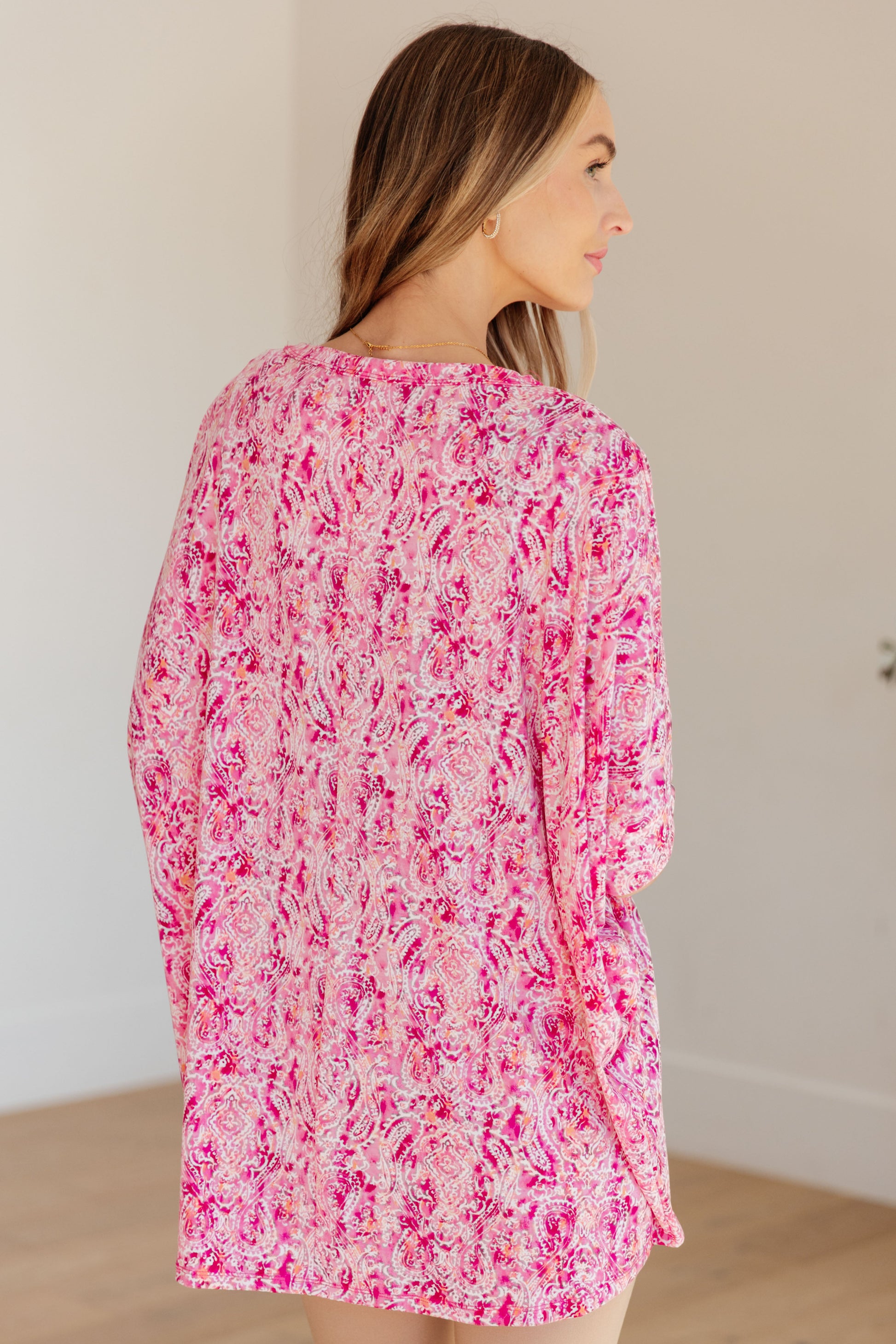 Essential Blouse in Fuchsia and White Paisley Ave Shops