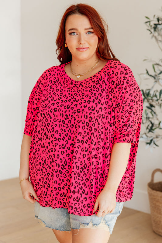 Essential Blouse in Hot Pink Leopard Ave Shops