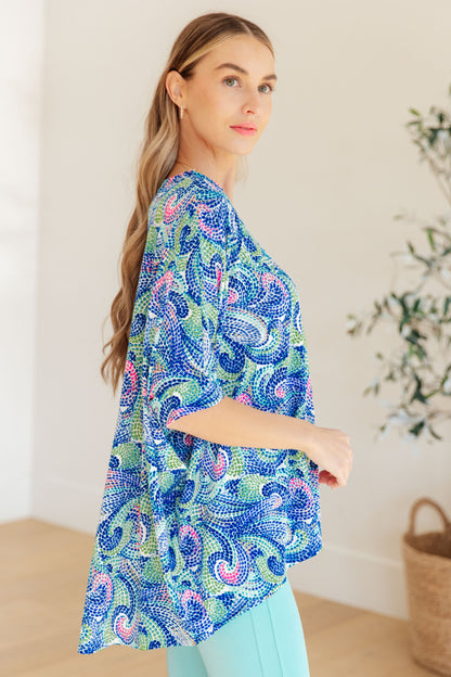 Essential Blouse in Painted Blue Mix Ave Shops