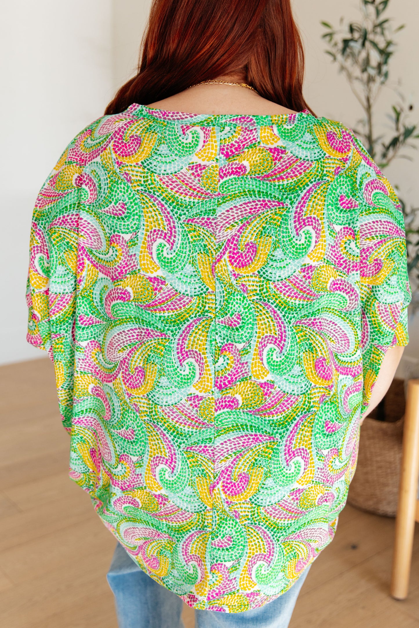 Essential Blouse in Painted Green and Pink Ave Shops