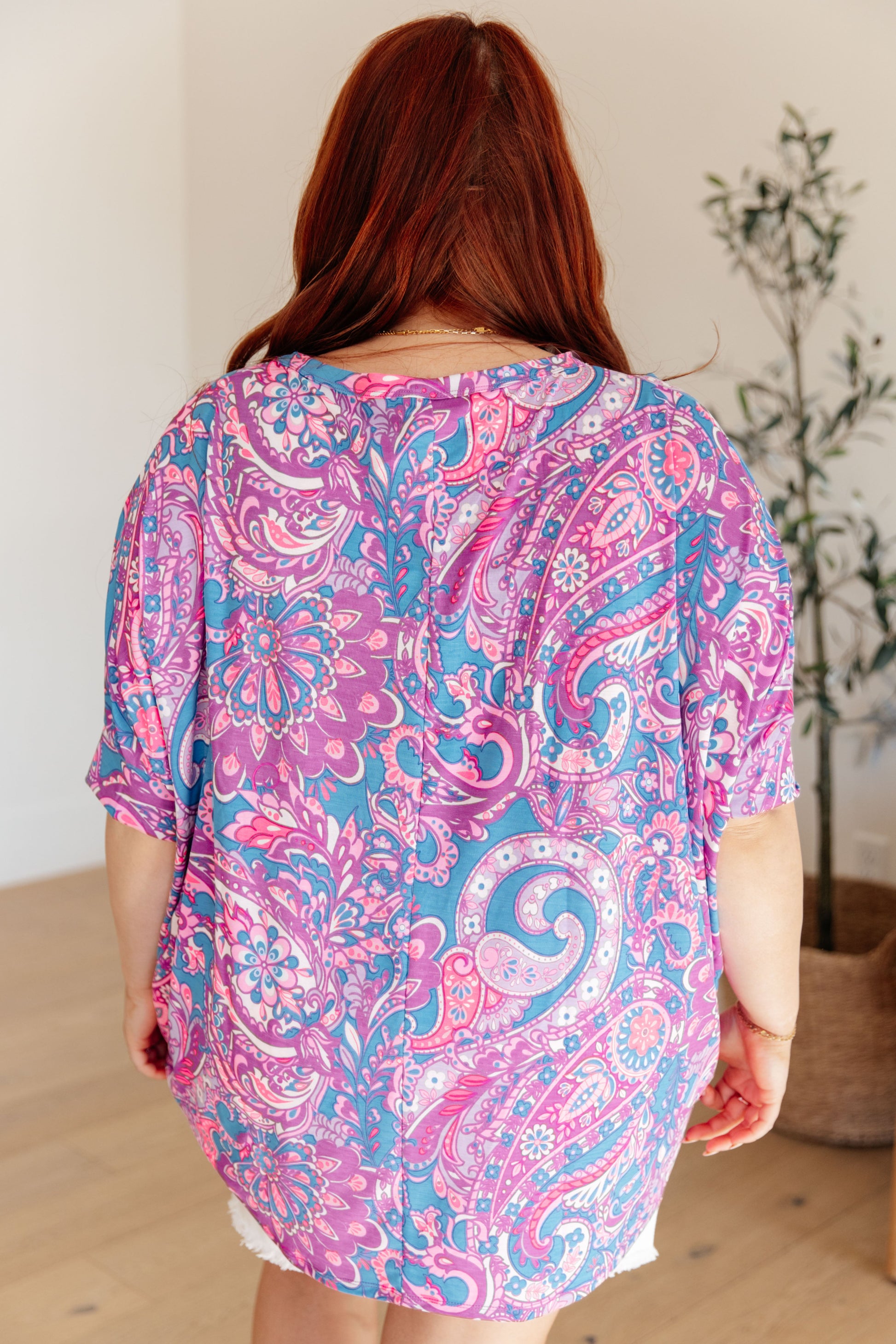 Essential Blouse in Purple Paisley Ave Shops