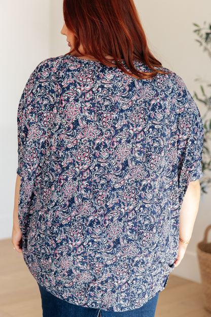 Essential Blouse in Navy Paisley Ave Shops