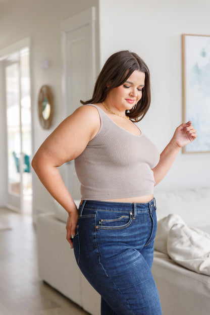 Fundamentals Ribbed Seamless Reversible Tank in Light Mocha Ave Shops