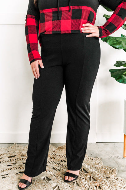 12.1 Stretchy Ponte Pants With Front Seam Detail In Silent Night Kiwidrop
