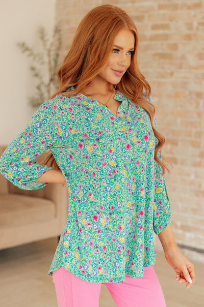 Emerald Floral Lizzy Gabby Top Ave Shops
