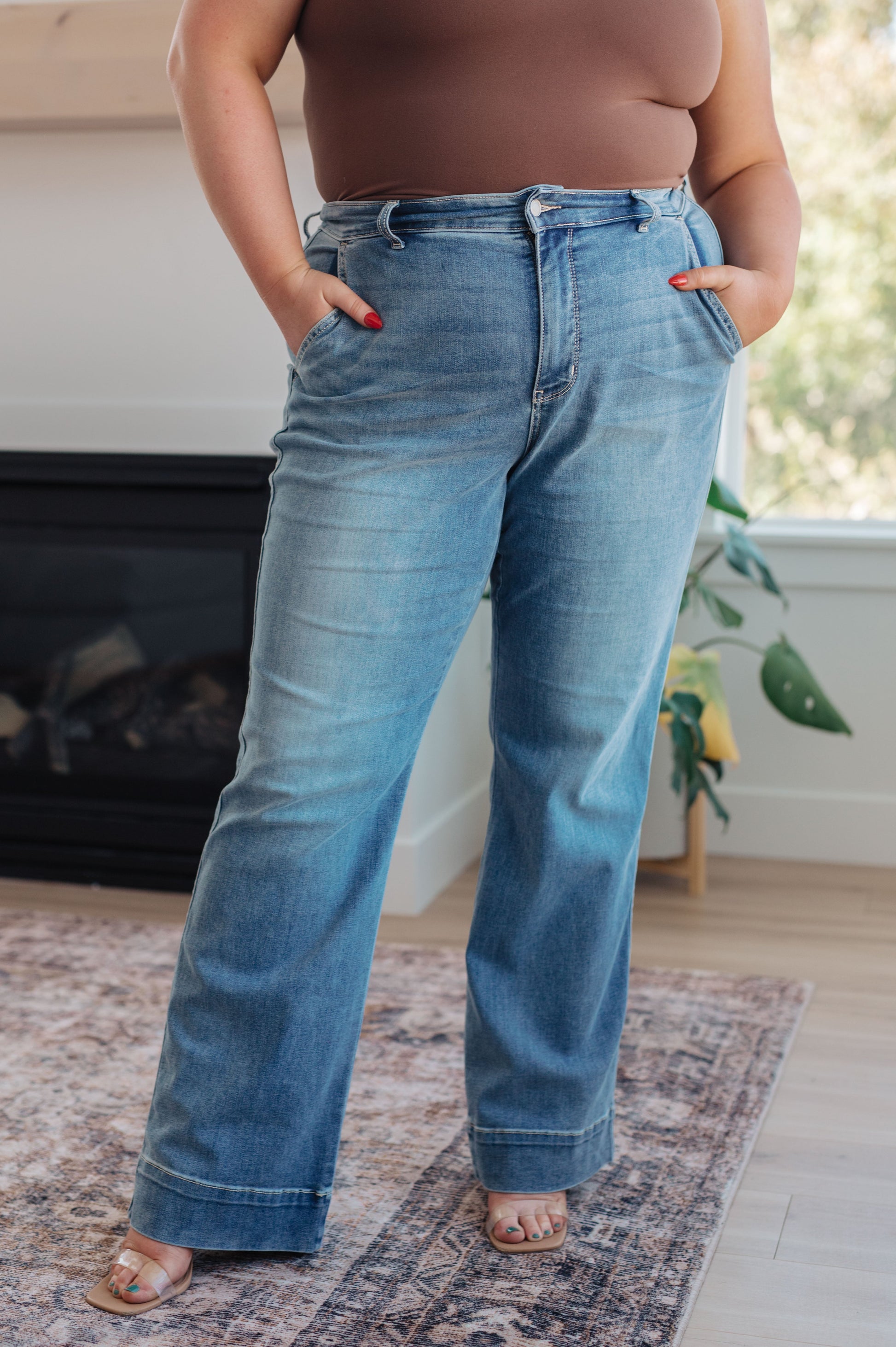 Mindy Mid Rise Wide Leg Jeans Ave Shops