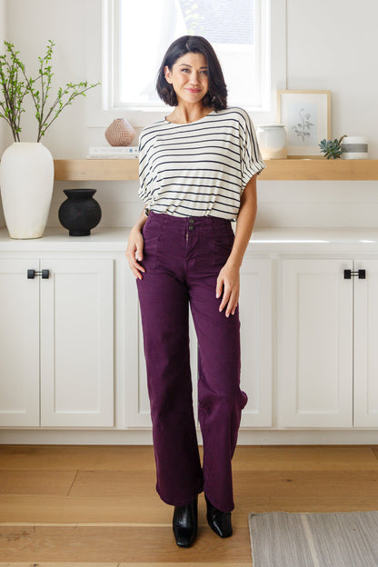 Petunia High Rise Wide Leg Jeans in Plum Ave Shops