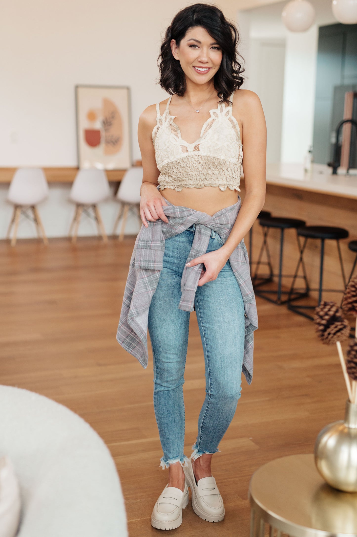 Live In Lace Bralette in Taupe Ave Shops