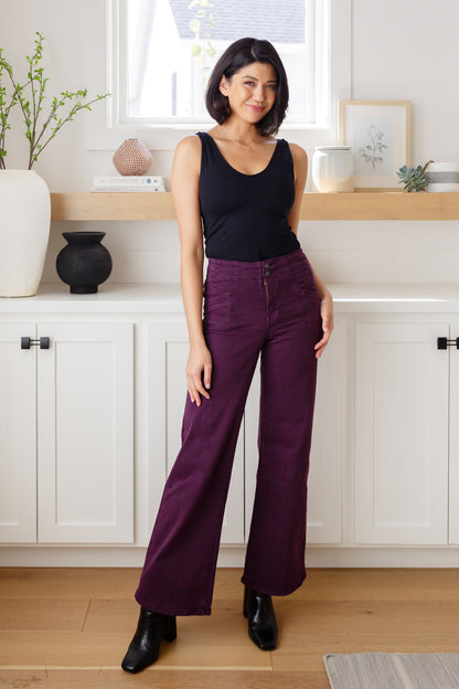 Petunia High Rise Wide Leg Jeans in Plum Ave Shops