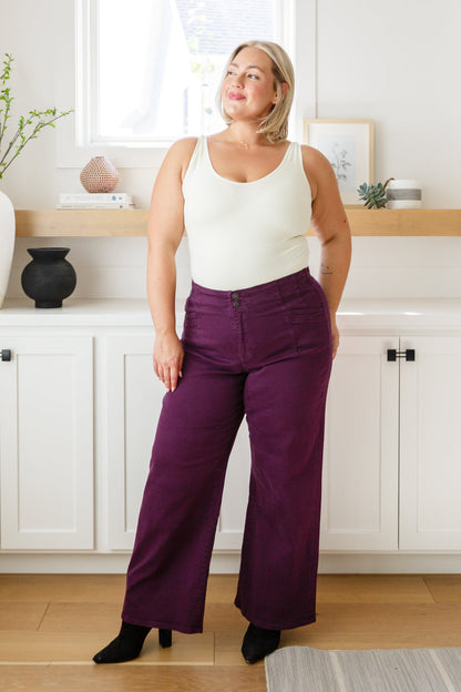 Petunia High Rise Wide Leg Jeans in Plum Ave Shops