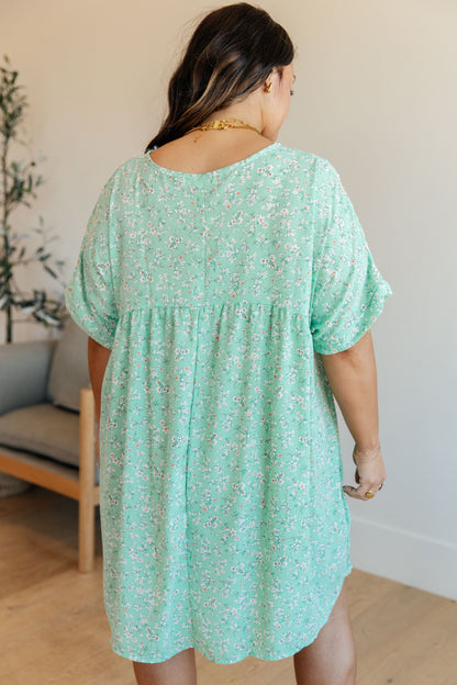 Rodeo Lights Dolman Sleeve Dress in Mint Floral Ave Shops