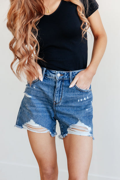 Samantha High Rise Rigid Magic Distressed Cutoff Shorts Ave Shops