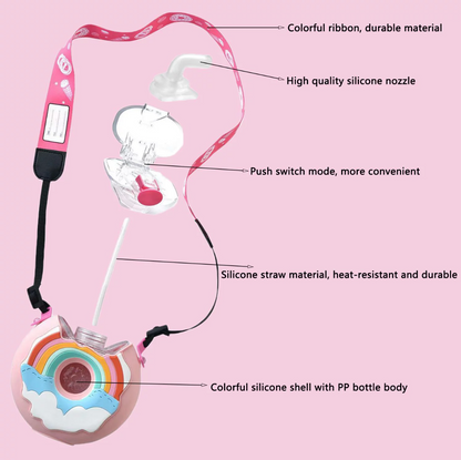 Portable Rainbow Donut Water Bottle Ave Shops
