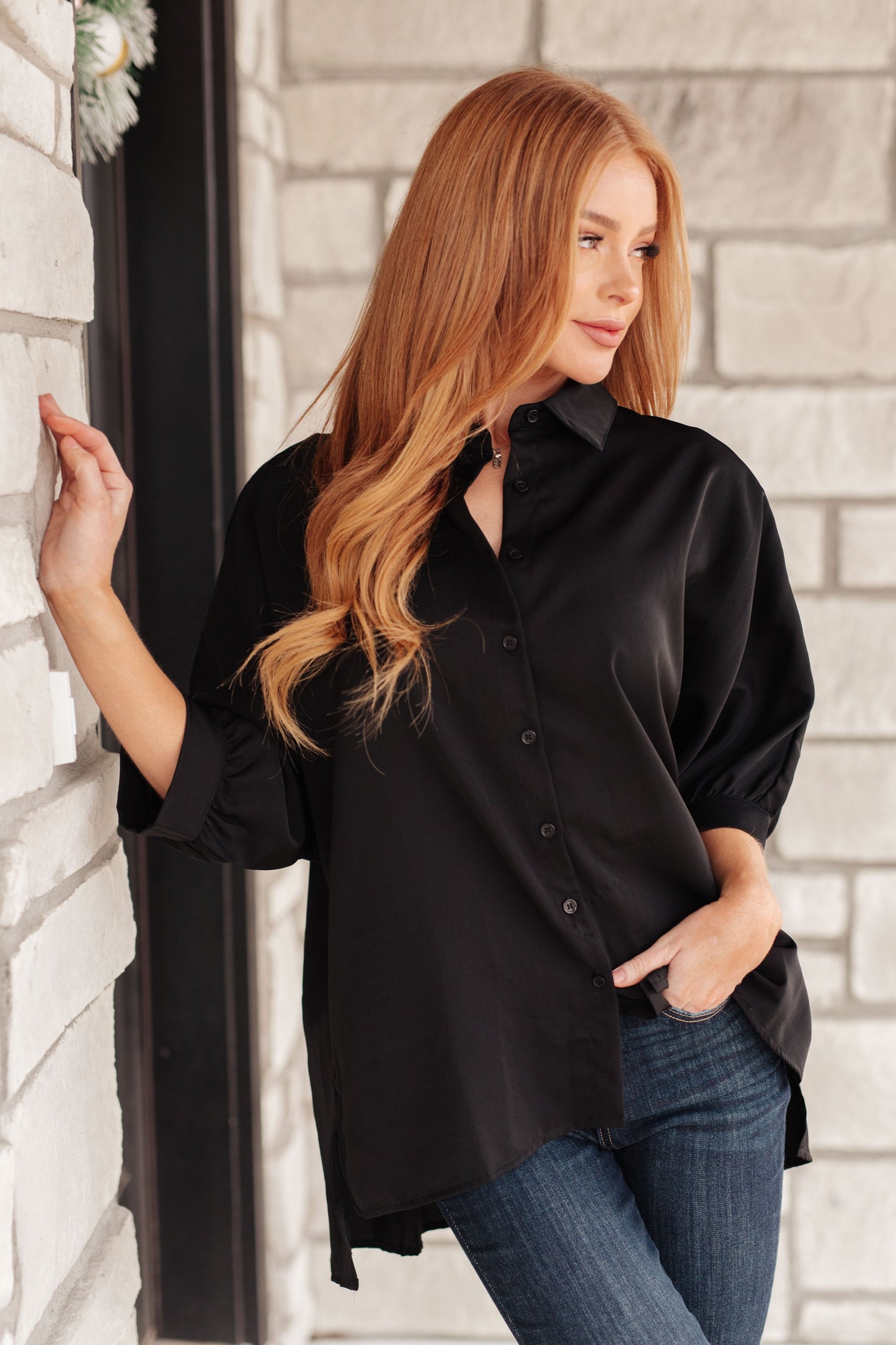 Turned Out Perfect Oversized Button Down Shirt Ave Shops