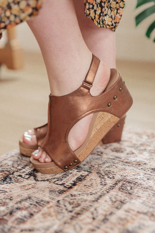 Walk This Way Wedge Sandals in Antique Bronze Ave Shops