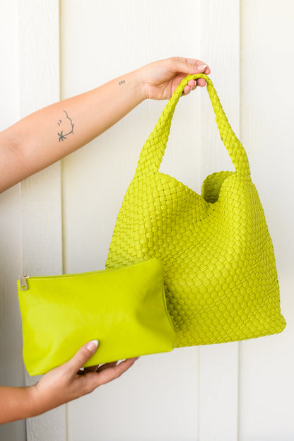 Woven and Worn Tote in Citron Ave Shops