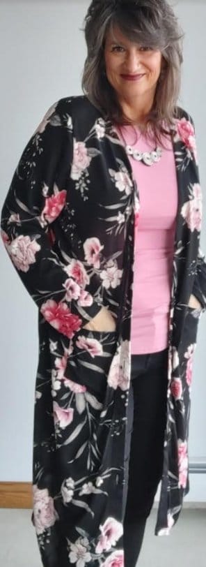 Black and pink Floral colbie cardigan The Magnolia Cottage Boutique