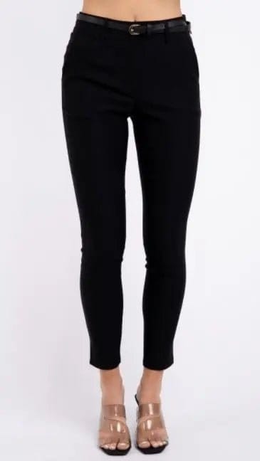 Black high waist pant with belt The Magnolia Cottage Boutique