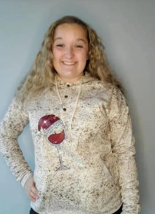 Christmas hoodie wine glass The Magnolia Cottage Boutique