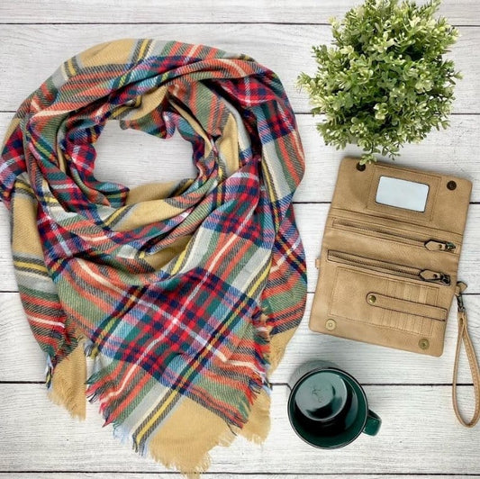Classic Tan Fall Mix Blanket Scarf The Magnolia Cottage Boutique