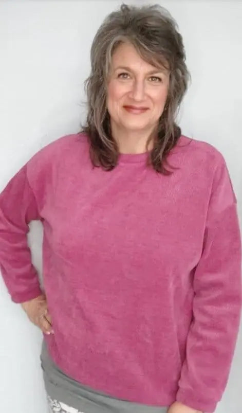 Dusty Rose Corded Crew Sweatshirt - The Magnolia Cottage Boutique