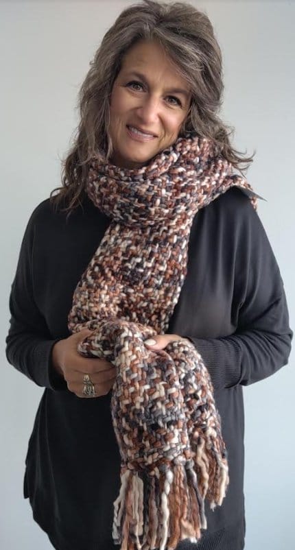 Grey Brown Loom Woven Scarf - The Magnolia Cottage Boutique