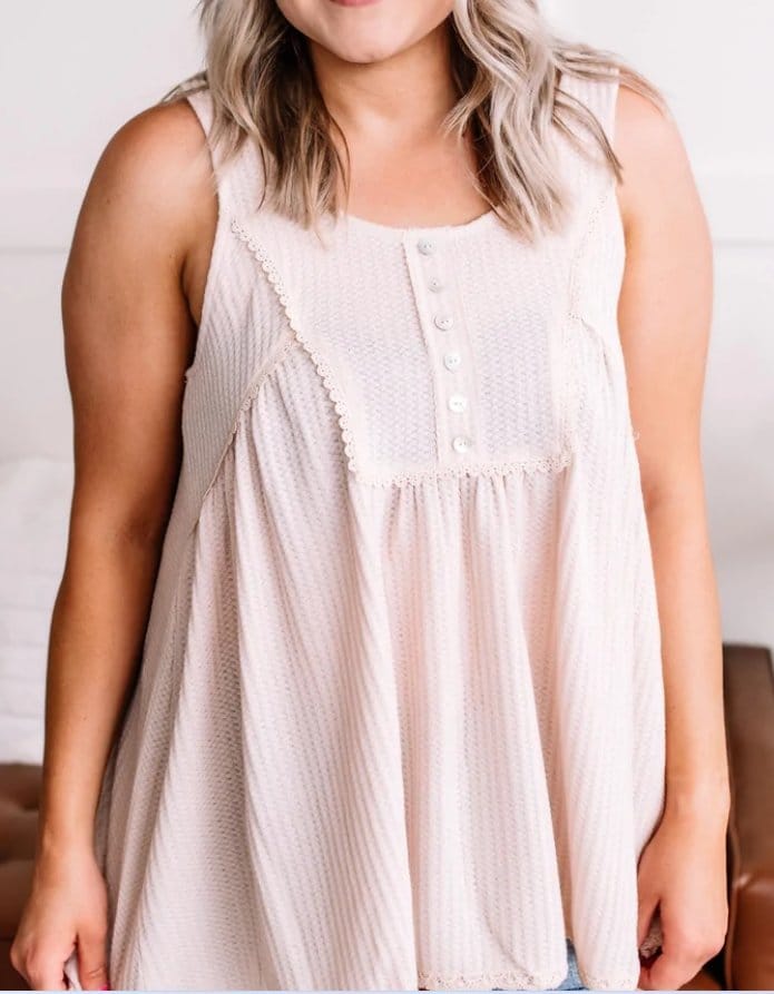 Happy Together Babydoll Tank in Hazel - The Magnolia Cottage Boutique