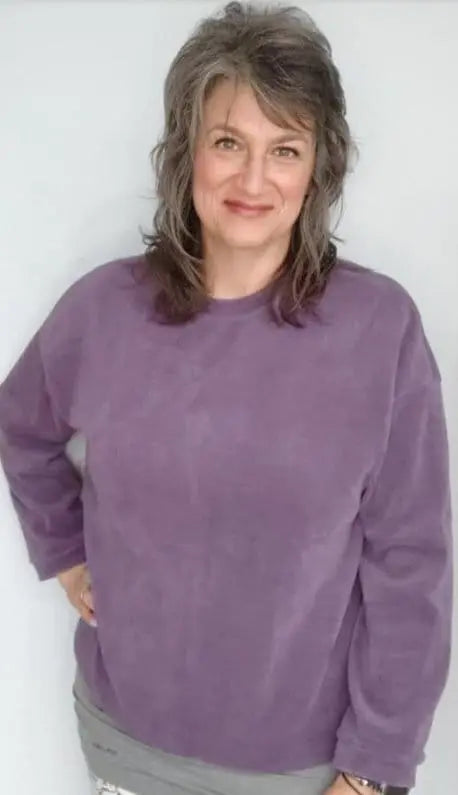 Lavender Corded Crew Sweatshirt - The Magnolia Cottage Boutique
