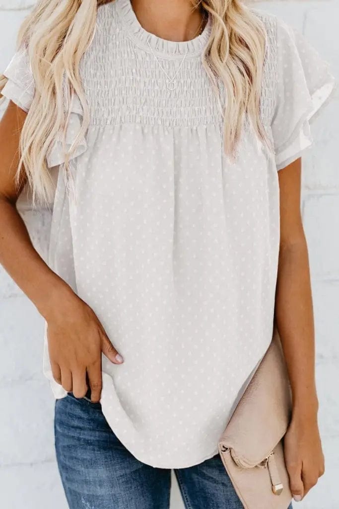 Layered Flutter Sleeve Blouse - The Magnolia Cottage Boutique