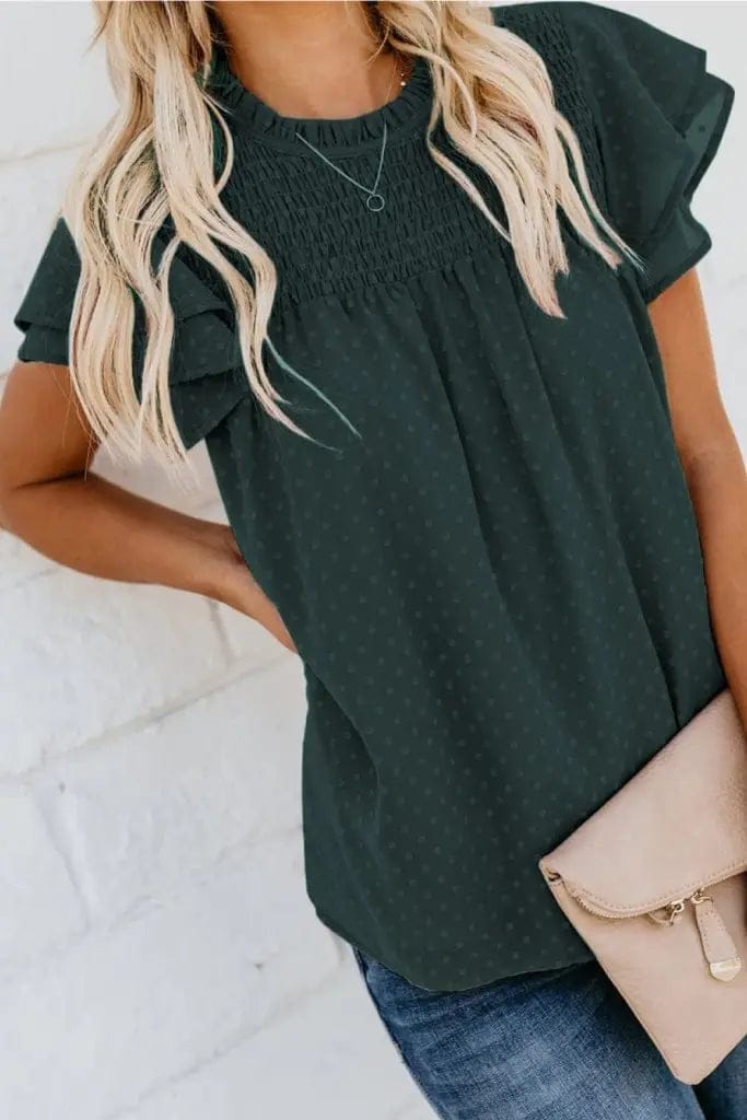 Layered Flutter Sleeve Blouse - The Magnolia Cottage Boutique