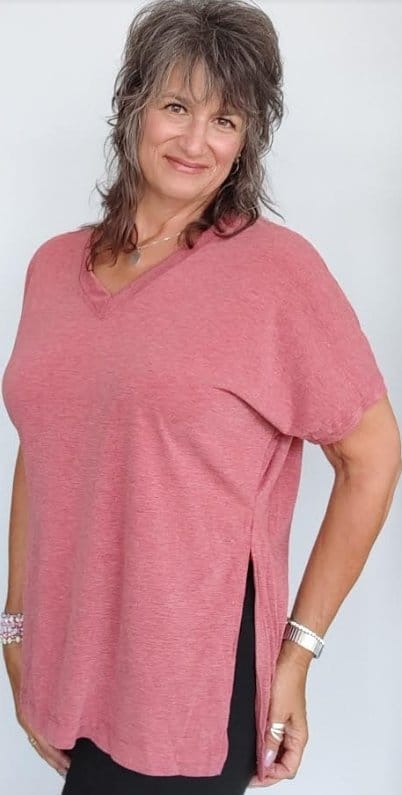 Marsala V neck Top The Magnolia Cottage Boutique