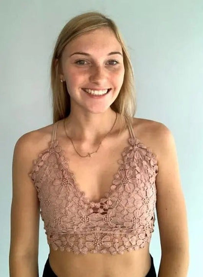 Mauve crochet lace bralette The Magnolia Cottage Boutique