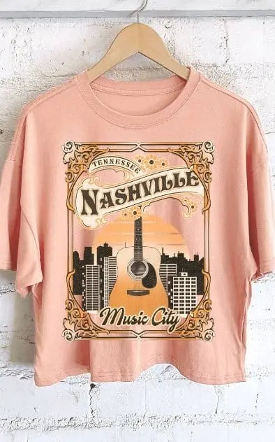 Nashville Graphic Crop Top - The Magnolia Cottage Boutique